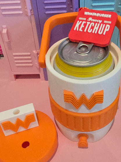 Whataburger Can Koozie with Straw Topper & Can Opener Keychain