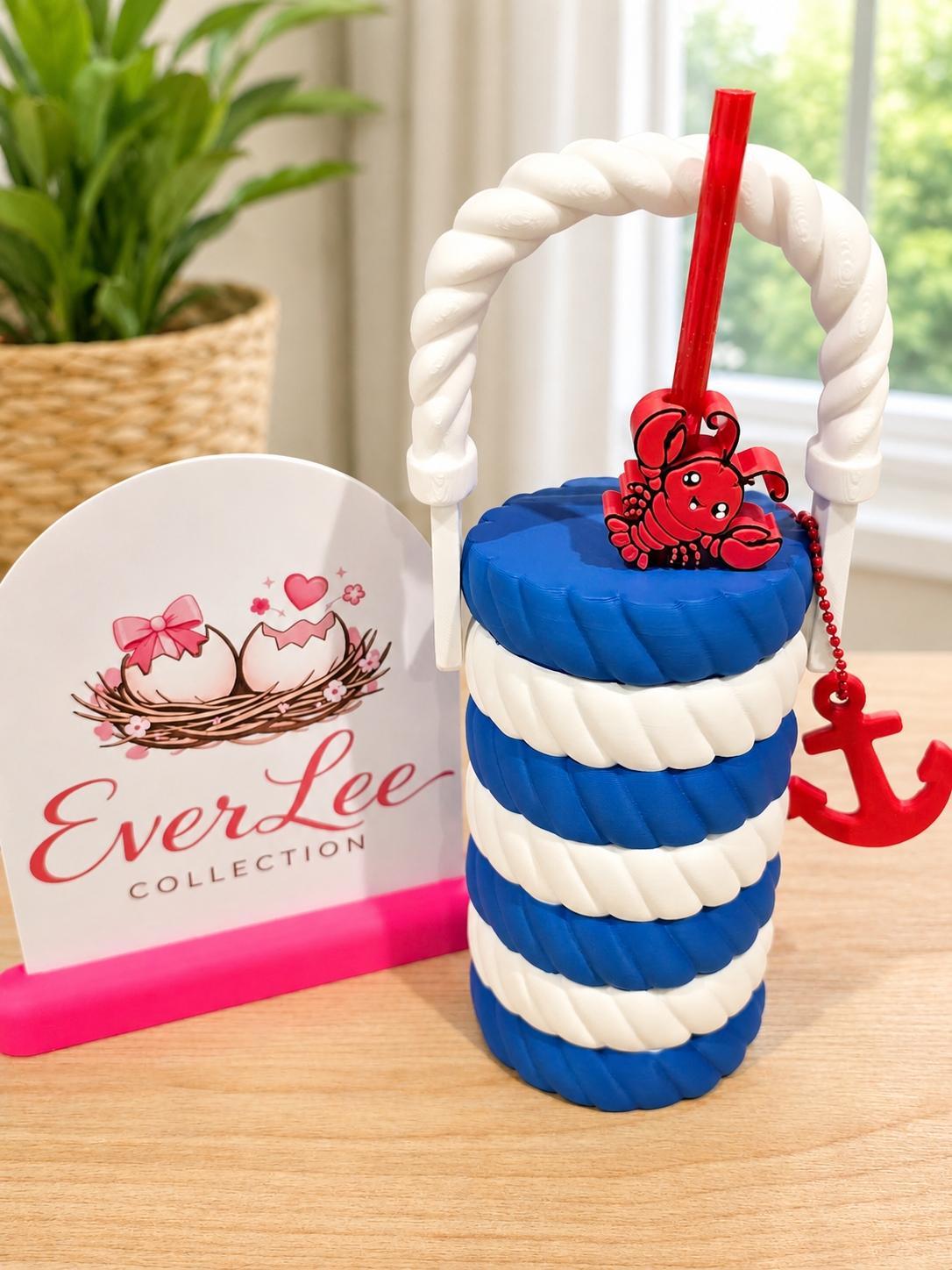 Boat Theme Can Cooler/Holder & Anchor Keychain