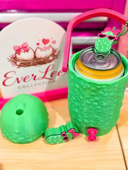 Pickle Theme Can Cooler/Holder & Tab Opener Keychain